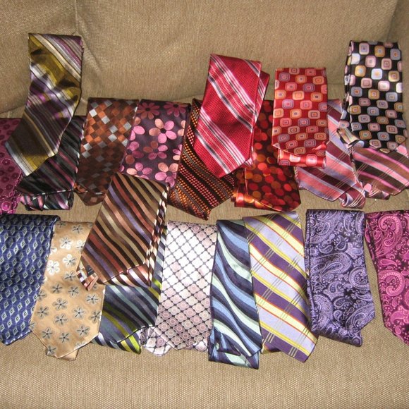 ❤️25 LOT TED BAKER Neckties Ties Paisley Stripe Polka Dot Retro Collector Lot - Picture 1 of 14